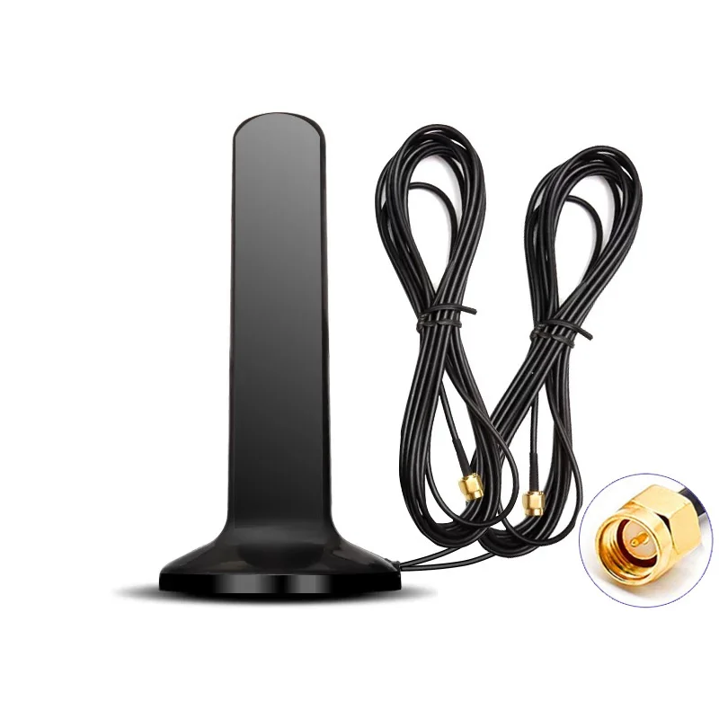 Antenna GSM 4G 5G 600-6000MHz 12dBi ad Alto Guadagno Omnidirezionale con Base Magnetica SMA Maschio TS9 CRC9 per CPE Router WIFI Modem