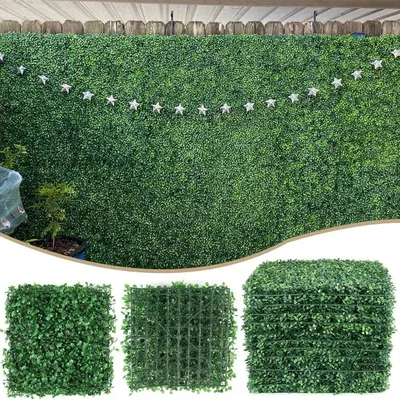 20PCS 10"x10" Artificial Hedge Boxwood Panels Grass Wall Backdrop Panel Backdrop Wall Hedge for Indoor Garden Fence Backyard