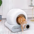 Lettiera per gatti intelligente automatica da 65 litri, autopulente, grande vassoio per lettiera per gatti completamente chiuso