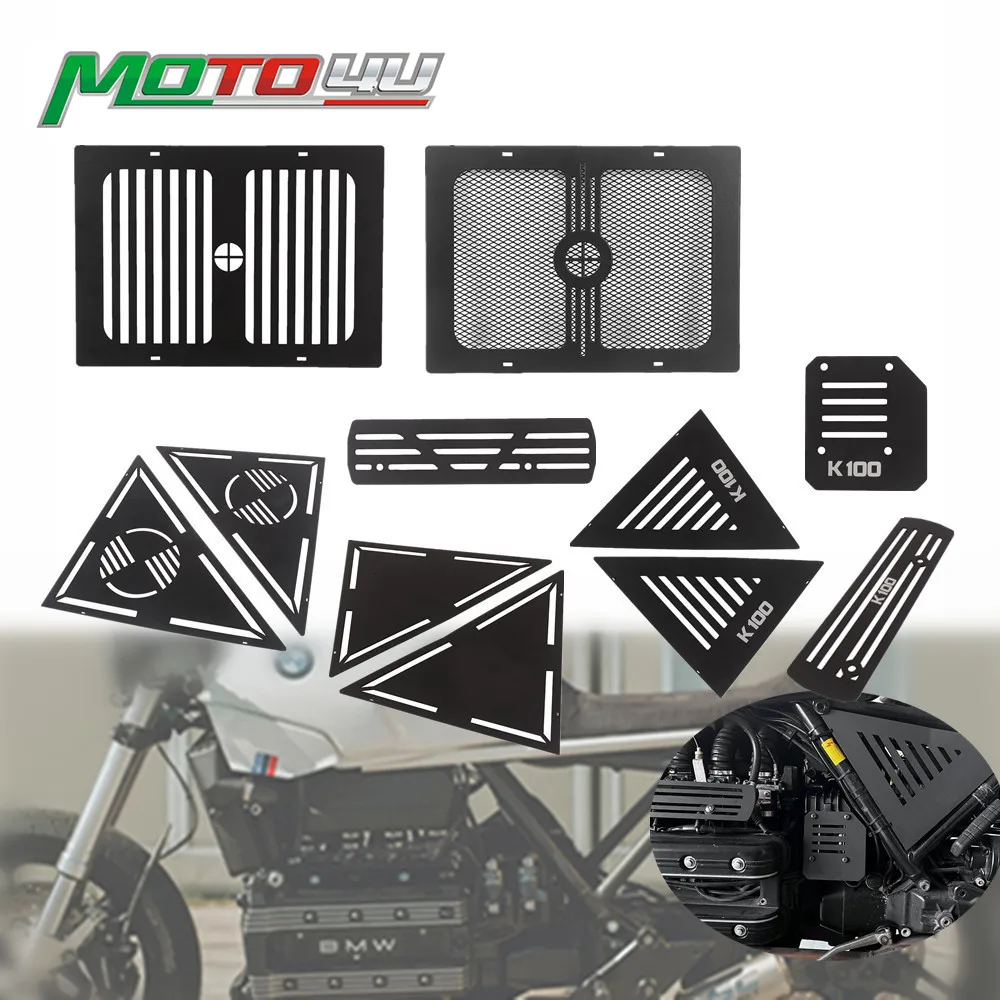 MOTO4U per BMW K75 K100 K 100 Cafe Racer radiatore per moto Mesh Engine Injector Guard Badge Cover Scrambler Side Cowl carenatura