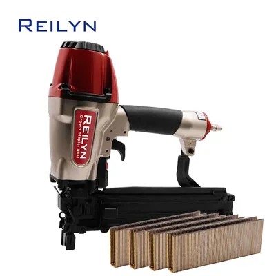 Air Stapler N851 16Ga Lightweight Pneumatic Nailer Wire Nails 25-50mm for Upholstery Frame Roofing Furniture Woodworking Tool