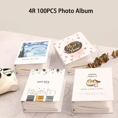 4R 100pcs Photo Album Memorial Book Cartoon Insert Recall Cute Good Time Child Gift Cute Cartoon