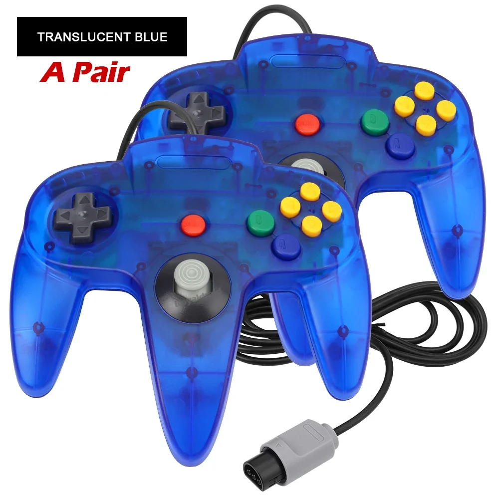 2PCS/Pair For N64 Controller Classic Wired Remote Control Gamepad Gaming Joystick Retro Video Game Joypad for N64 Console Access