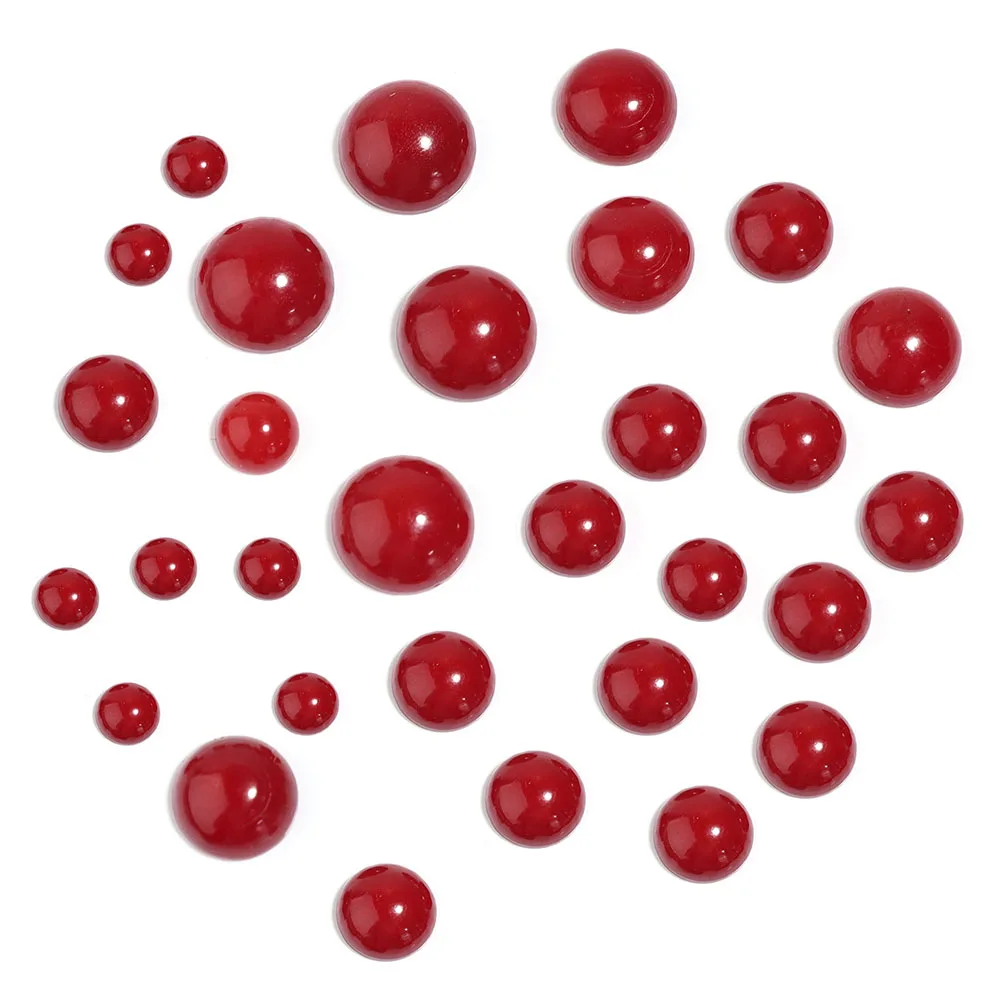 3/4/5/6/7/8/10/12mm Corallo Rosso Cabochon Perline Forma Rotonda Cabochon Perline Per Creazione di Gioielli FAI DA TE Orecchino Anello Accessori Fatti A Mano