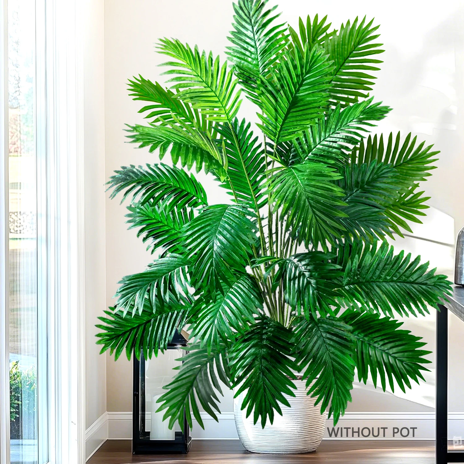 Palma artificiale da 52-125 cm/49,2 pollici Pianta finta tropicale Rami di foglie di palma in plastica verde adatti per la decorazione del giardino domestico