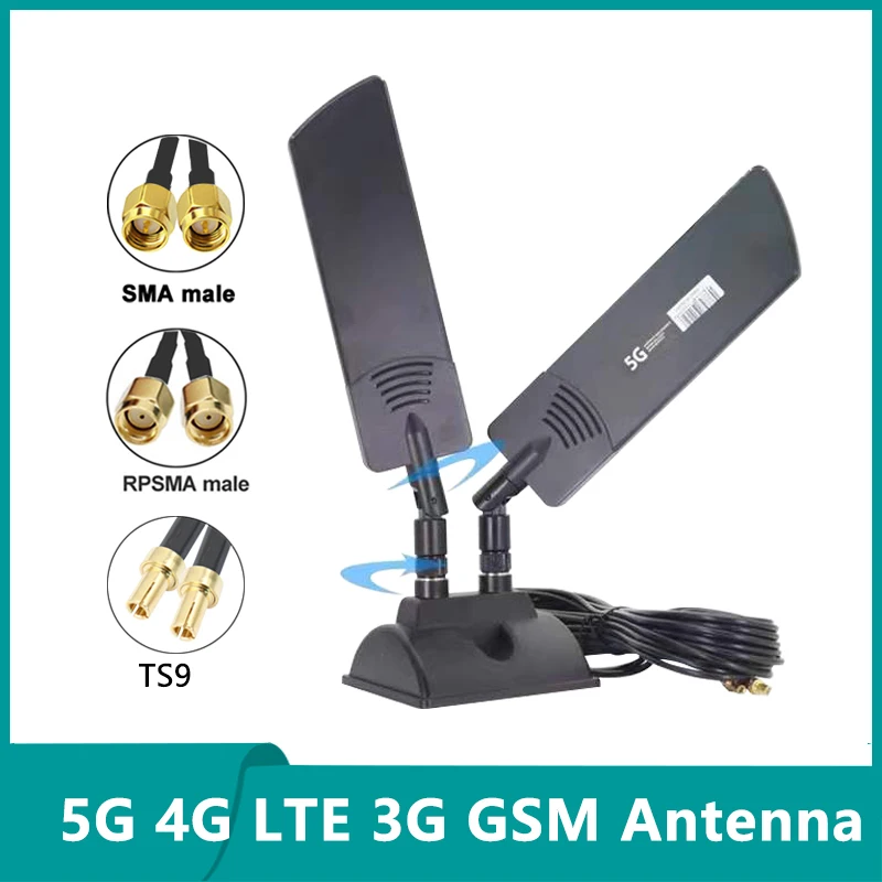 Segnale Boost 5G 4G LTE 3G GSM 600 ~ 6000Mhz Router Antenna Omni WiFi CPE PRO Antenna wireless con cavo 2*2 e TS9 SMA maschio