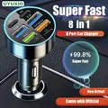 UYUXIO 8 in 1 caricatore per telefono da auto USB C 4 USB A 4 PD adattatore di ricarica Super veloce per iPhone iPad Samsung OPPO Oneplus Huawei Vivo