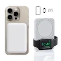 Caricabatterie rapido Wireless Powerbank magnetico 3 in 1 per iPhone AirPods Apple Watch batteria
