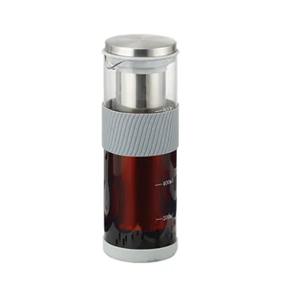 800ml Iced Coffee Maker Cold Brew Cafe Glass Pot Steel Filter Infuser Ice Tea Brewing Jug Dispenser Cold Cafe Bottle Container