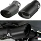 silenziatore di scarico universale per auto tubo di scarico coda gola silenziatore in acciaio inossidabile nero doppi punte di scarico accessori per auto
