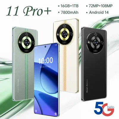 Global VER 11 Pro+ 5G Smart Phone Quad-core 16GB+1TB 7.6 Inch Mini Smart phones Android 14 Mobile