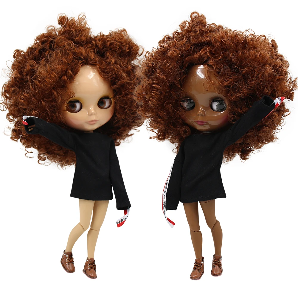 ICY DBS Blyth doll 1/6 bjd capelli ricci castani afro hair joint body 30cm toy girls gift anime girls gift