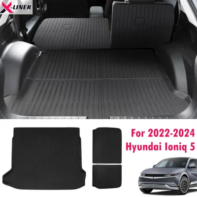For 2022-2024 Hyundai Ioniq 5 Cargo Liner All Weather Trunk Mat & Second Row Seats Back Cover Mat XPE Cargo Mat For Ioniq 5