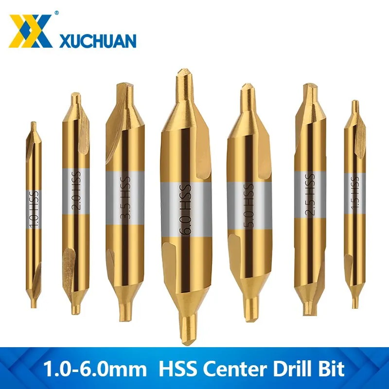 HSS Center Drill Bit 60 Degree Combined Countersinks Angle Bit 1.0 1.5 2.0 2.5 3.0 3.15 3.5 4.0 5.0 6.0mm Metal Drill Bit