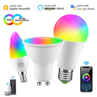Smart Light Bulb RGB E27 E14 GU10 Wifi Led Bulb Smart Home Works with Apple Homekit Cozylife Alexa Google Home Siri Voice Contro