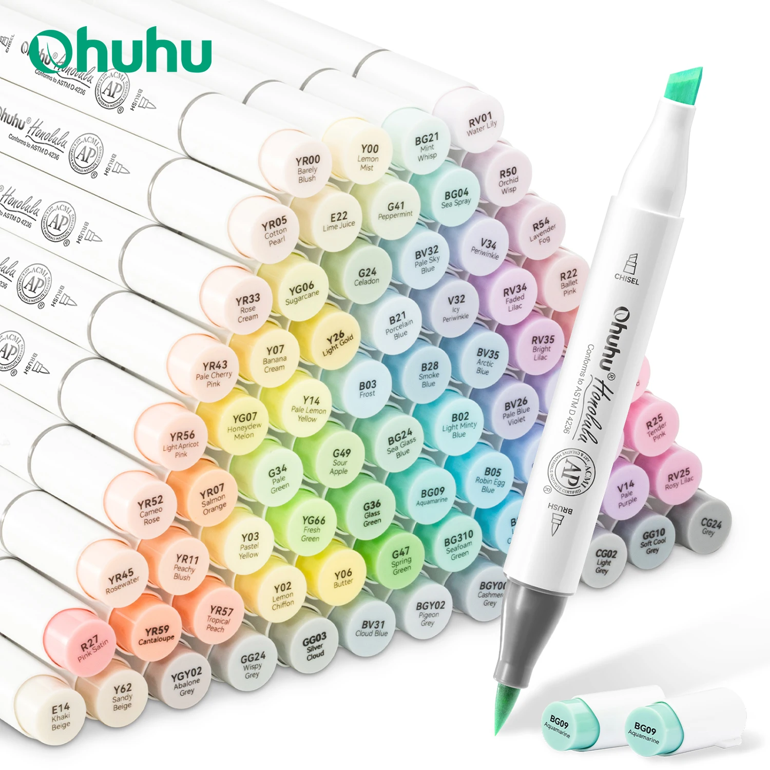 Ohuhu Honolulu 96 couleurs Pastel marqueur ensemble de stylos marqueurs d