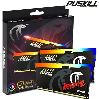 PUSKILL Memoria RAM RGB DDR3 8GBx2 1600MHz 12800S Udimm Dual Channel DIMM Desktop Memory Rams Shopping
