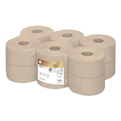 Satino PureSoft Jumbo Recycling-Toilettenpapier 2-lagig, 12 Rollen braun