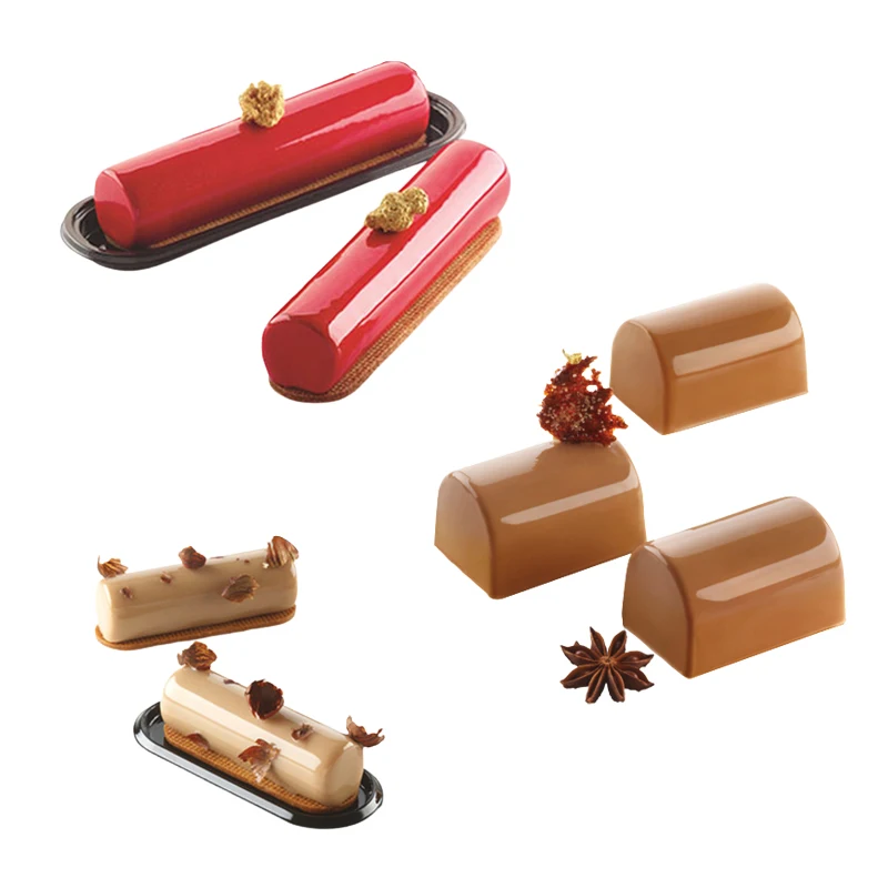 Silikon Eclair Formen lange Streifen Französisch Dessert Back geschirr Silion Kuchen formen Gebäck Mousse Backformen Küche Backwerk zeuge Image