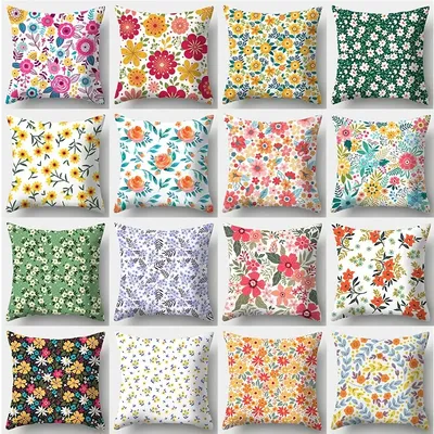 Blumen kissen bezug 45cm x 45cm quadratisches Sofa Kissen bezug Aquarell Blumen Kissen Image