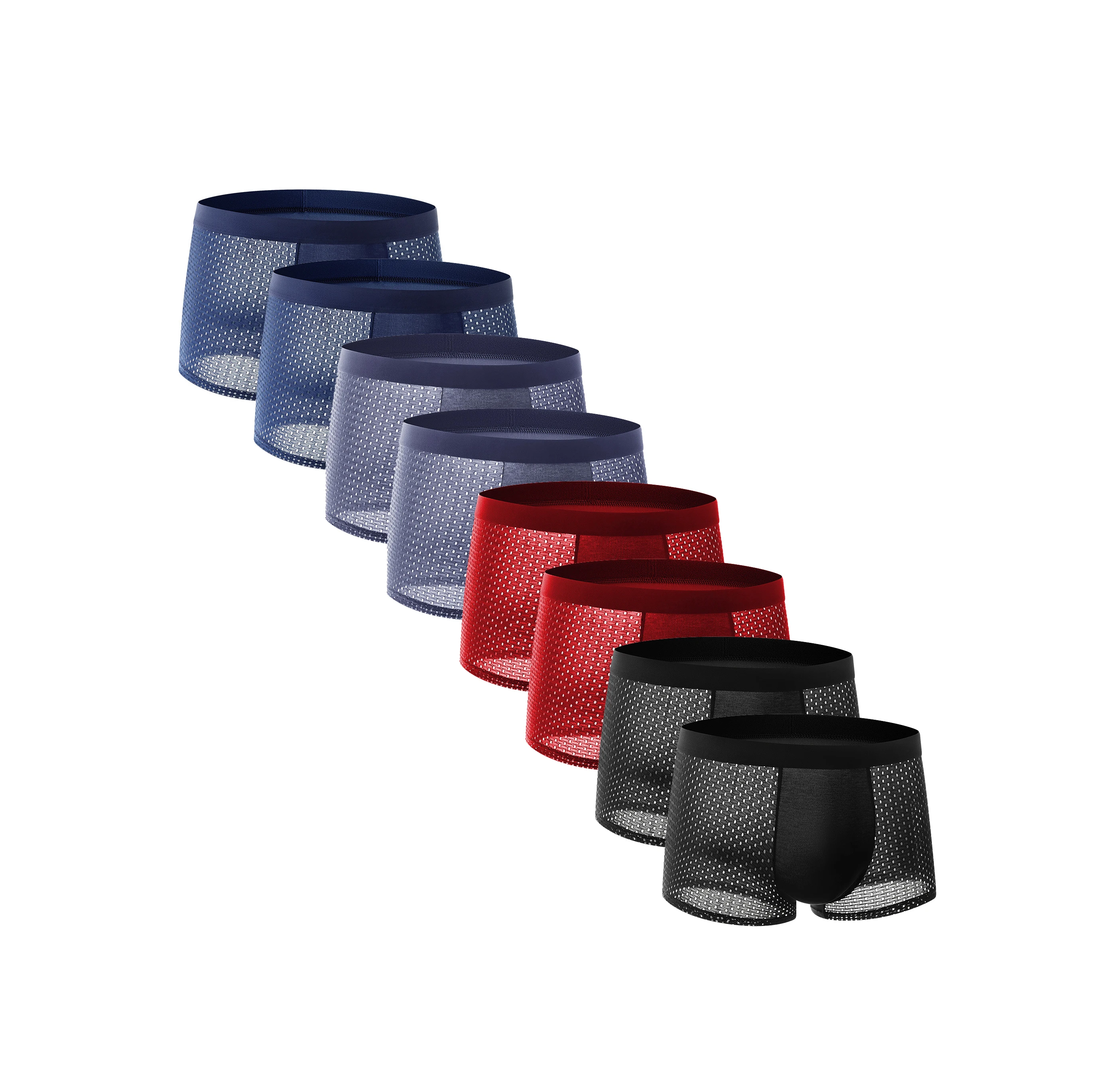 8pcs Mode Herren Höschen Herren einfarbige Unterwäsche Männer Unterhosen Hose Männer bequeme sexy männliche Mesh Unterhose Image