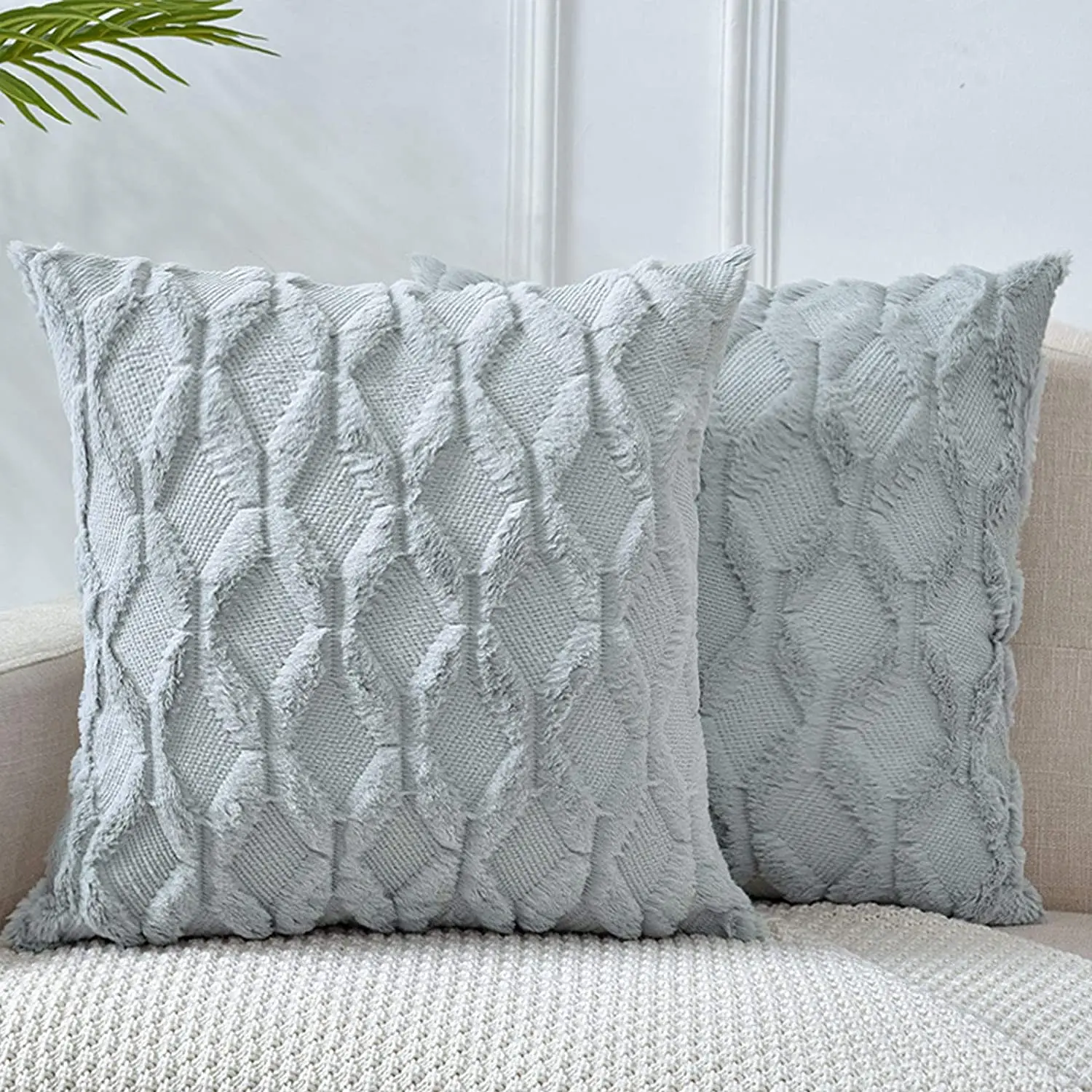 Weiches Dekor Plüsch kissen kuschel kissen bezug 45x45cm Heim dekor Kissen bezug Wohnzimmer Schlafzimmer Sofa Weihnachten Image
