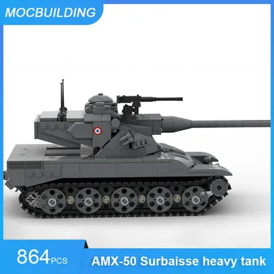Moc Bausteine AMX-50 Sur baisse schweren Panzer Modell DIY montieren Ziegel militärische Sammlung zeigen Weihnachts spielzeug Geschenke 864pcs Image