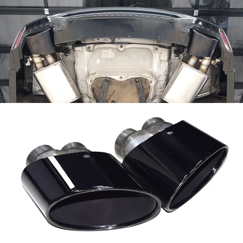 Auto Oval Auspuff Spitze Für Audi RS3 RS4 RS4 RS5 RS6 Doppel Innere Schalldämpfer Spitze Für S3 S4 S5 S6 Auspuffanlage Auspuffrohr Endrohr Image
