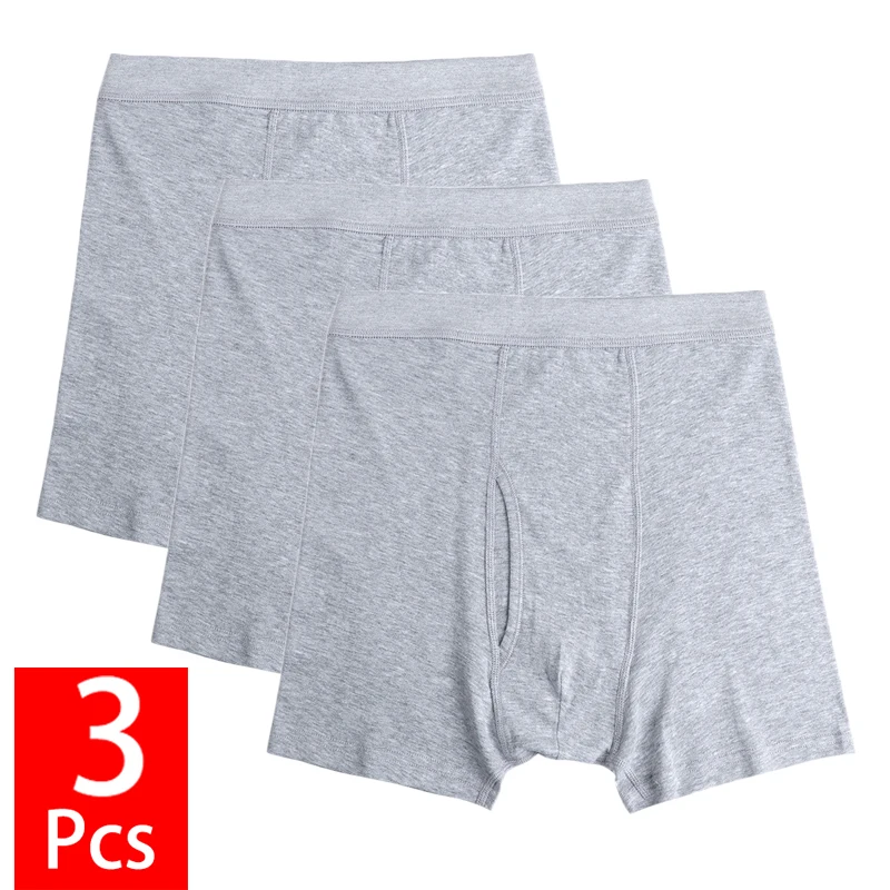 3 Teile/los Hochhaus Schlüpfer der Männer Unterhose 100% Baumwolle Männlichen Atmungsaktivem Boxer Shorts Sexy Unterwäsche Für Männer M-3XL Image