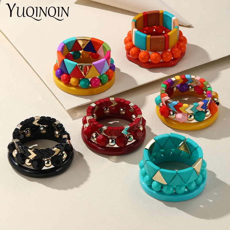 Vintage Böhmen Multilayer Perlen Armbänder Armreif Set für Frauen Männer Einstellbare Armband Charms Mädchen Party Geschenke Weibliche 3 Teile/satz Image