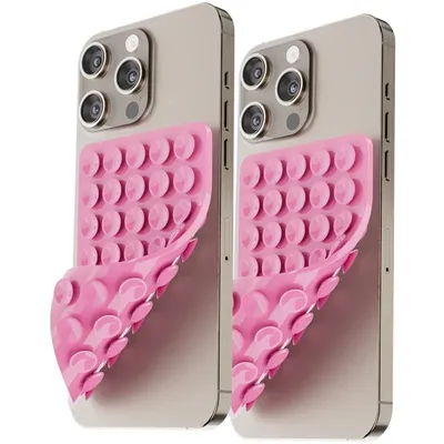 2PCS Freisprecheinrichtung Doppelseitiger Silikon-Saugnapf-Telefonhalter Starker Ständer für IPhone 15 Samsung S24 Universal Selfies Grip Mount