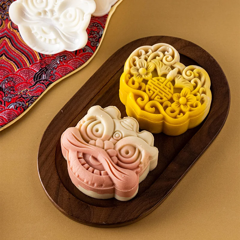 3DMooncake-Form, 30 g/50 g/75 g, National Tide Style, Löwenmuster, Mooncake-Formen, Press-Keksform für Fondantformen zum Mittherbstunternehmen Image