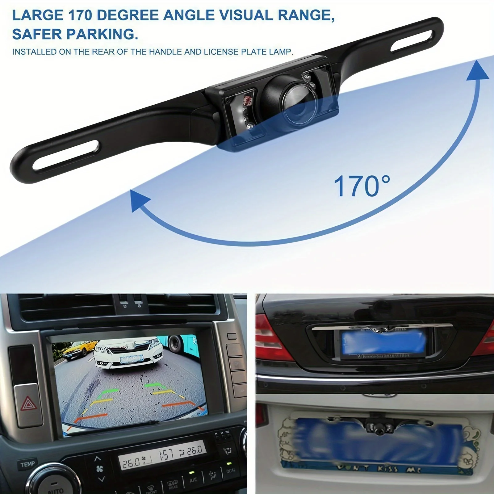 170 ° Auto Rückfahr kamera HD Reverse Backup Parken 7led Nachtsicht wasserdicht Image
