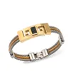 Paper plus | Draht Edelstahl Armbänder für men.1pcs. vergoldeter Charm Schmuck. Boy Hip Hop Geschenke. große Wandform. punk. new
