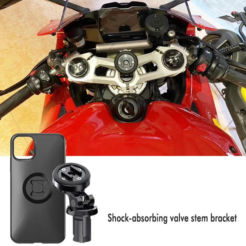 Motorrad stoßfester Handyhalter Mittelstützstange Installation Navigation Schnellverriegelung ausgestattet für iPhone Hülle Image