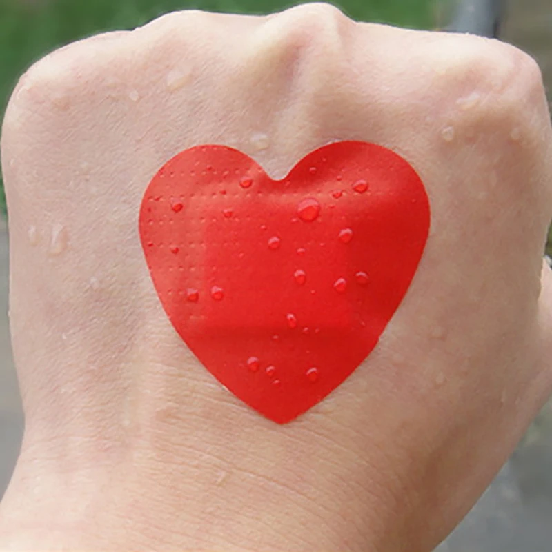 10 Stück Pad Hydro kolloid Dressing herzförmige Bandage herzförmige selbst klebende Wund pflaster Erste-Hilfe-Gaze Image