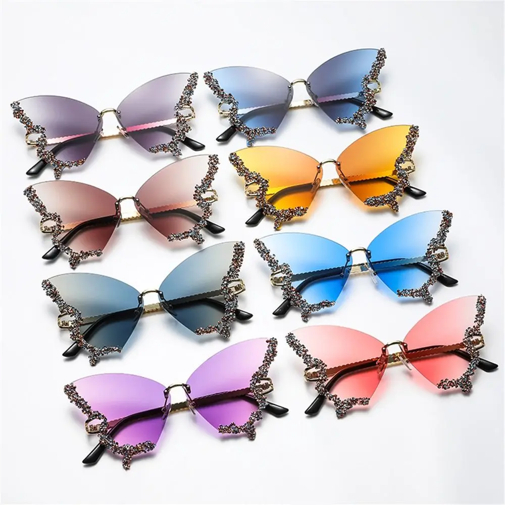 Luxus Strass Schmetterling Sonnenbrille für Frauen Mode Retro Y2k Street Snap Sonnenbrille trend ige bling Brillen UV400 Farben Image