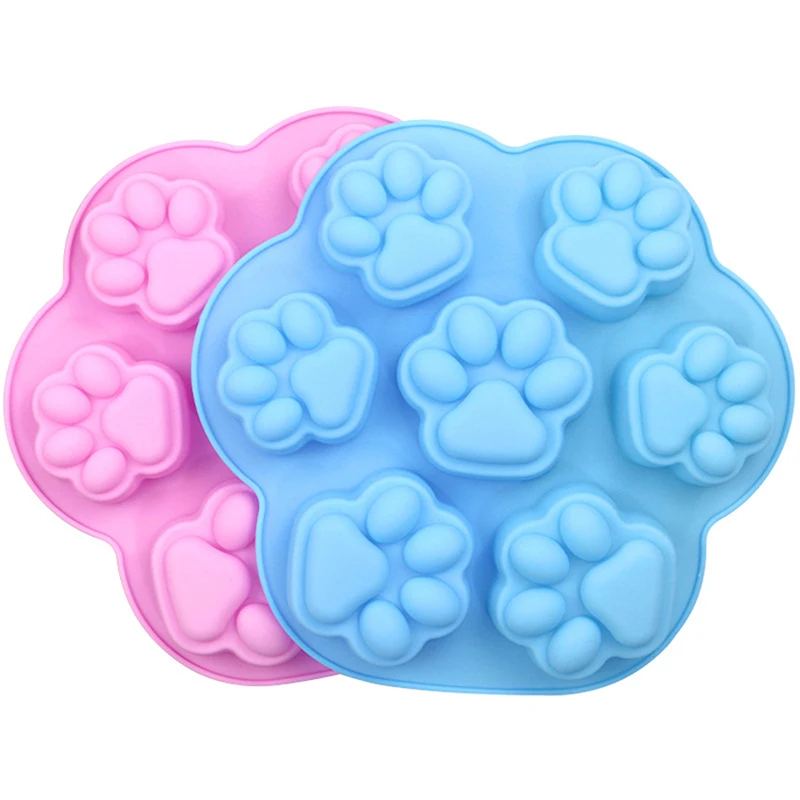 Silikon Form Schöne Hund Katze Paw Muster Ice Cube Seife Fondant Dekoration Silikon Form Kuchen Dekorieren Werkzeuge Backen Werkzeuge Image
