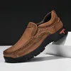 Dicke Sohle Männer Müßiggänger Handgemachte Outdoor Turnschuhe Männer Leder Casual Schuhe Slip Auf Frühling Und Herbst Mann Schuhe Plus Größe 39-48