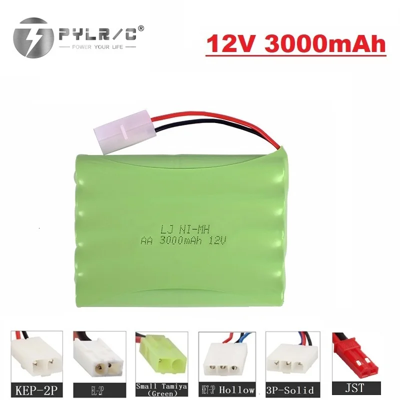 12V 3000mAh NiMH Batterie Tamiya/2P/KET-3P Stecker Für Rc spielzeug Auto Tank Zug roboter Boot Pistole Ni-MH AA 12V Akku Image