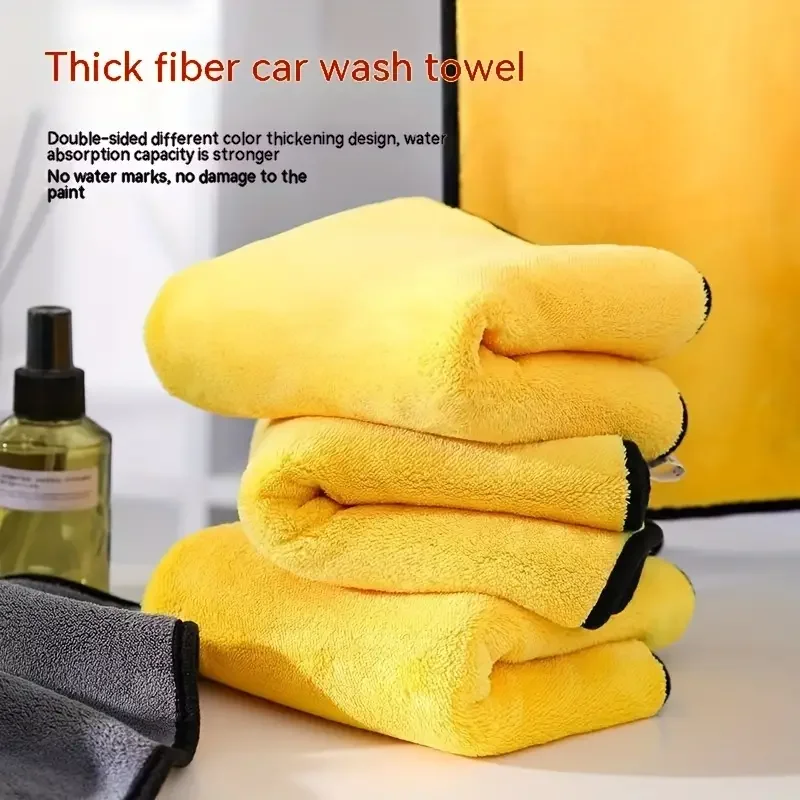 Verdickte Doppels chicht Auto Mikro faser Handtuch Reinigungs tücher Auto waschen Trocken tücher weich hoch absorbierende Auto Detail lierung Tuch Image
