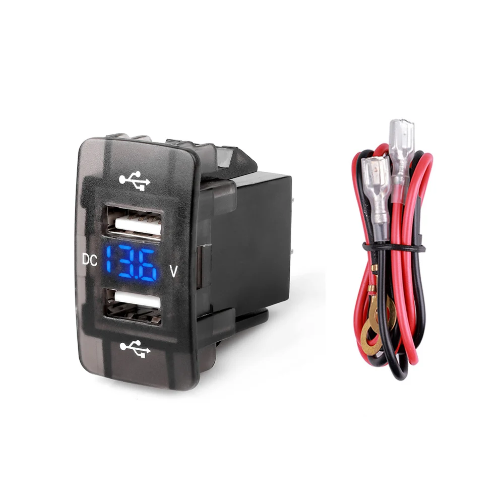 4,2 A Dual Port Toma Schnelle Telefon 12 V 24 V Ladegerät Mit LED Voltmeter Auto USB integrierte Buchse Adapter Ladegerät Für Honda Crv CB500X Image