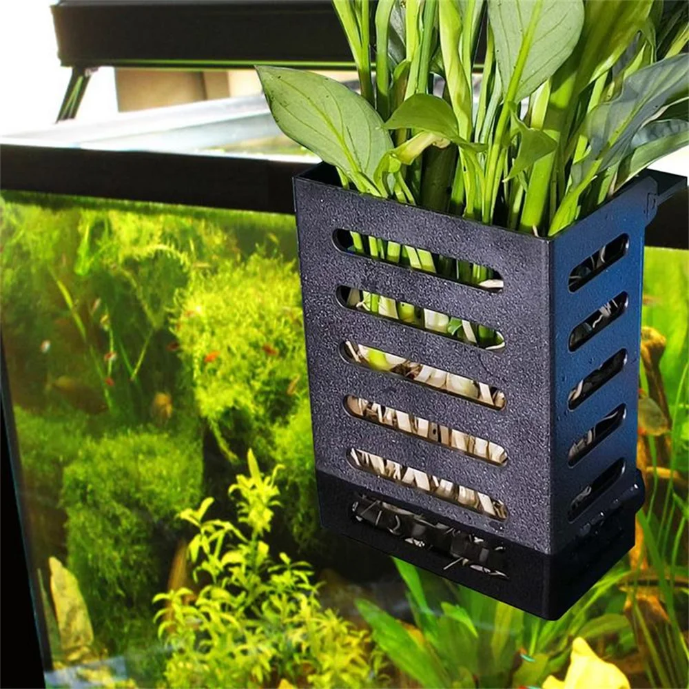 Hängender Aquarium Pflanzen halter multifunktion ales Abfluss regal einzigartiges Design Wasser pflanzen rahmen hohler Aufbewahrung skorb mit Haken Image