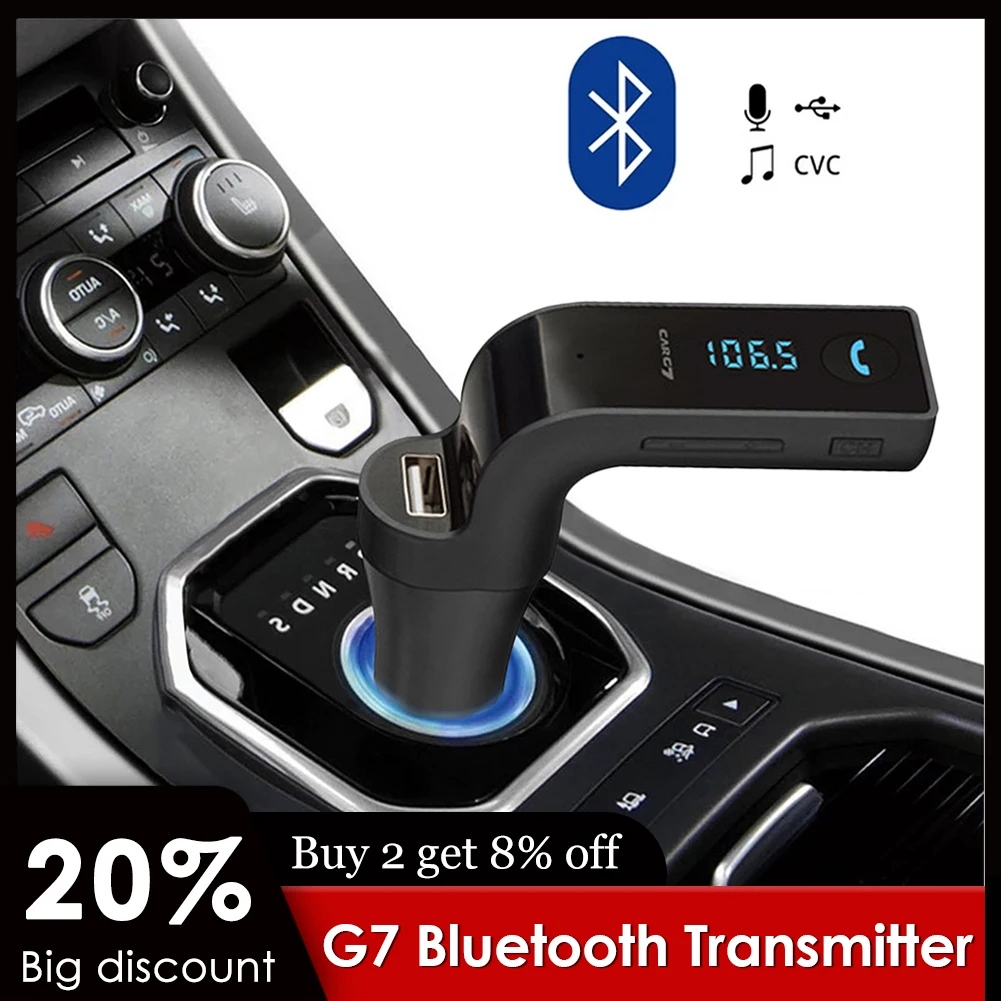 G7 Car Kit Bluetooth Freisprecheinrichtung FM Sender Typ Radio LED-Anzeige MP3-Player Unterstützung MP3/WMA Musikformat Autozubehör Image