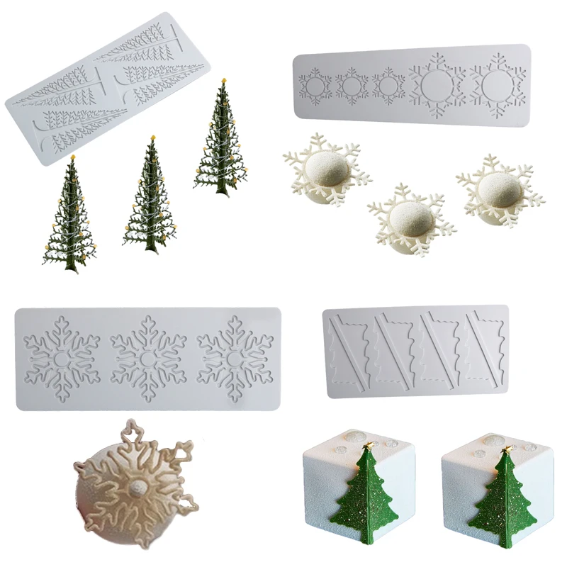 Weihnachtsdekoration, Weihnachtsbaum, Schneeflocke, Hirschhorn, Design, Kuchenformen, Zuckerhandwerk, Silikon-Pad, Schokolade, Fondant, Spitzenmatte Image