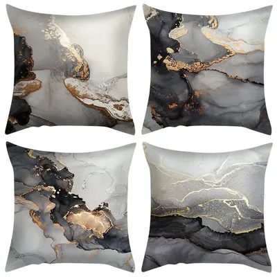 45*45cm Marmor Kissen bezug Stempeln goldene Kissen bezug Pfirsich Haut Stoff Kissen bezug Sofa Image