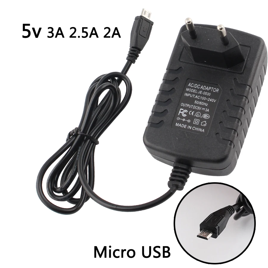 220V 5V Micro USB Netzteil DC 2A 2,5A 3A AC/DC 5V Netzteil Ladegerät 220V bis 5V für Raspberry Zero Tablet Image