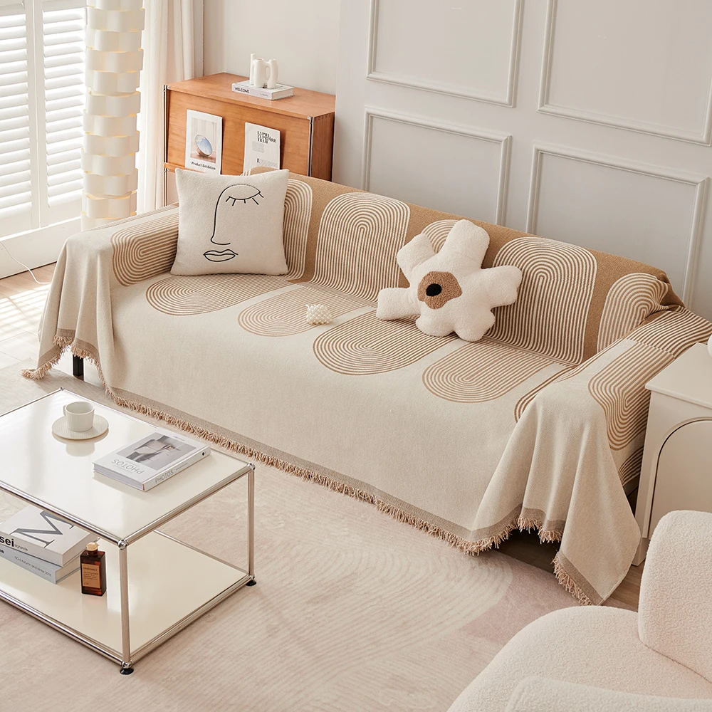 Nordic Quaste Decke Vier Saison Sofa Abdeckung Staub Anti-katze Scratch Schutz Abdeckung Sofa Decke Teppich Reise Teppich quasten Image