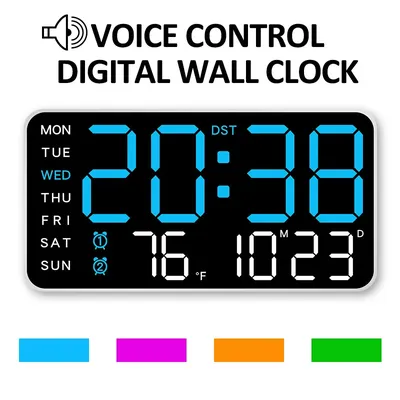 Große digitale Wanduhr Temperatur Datum Woche Anzeige Fernbedienung USB-betriebene Tisch uhr Wand montage Doppel alarm LED-Uhren