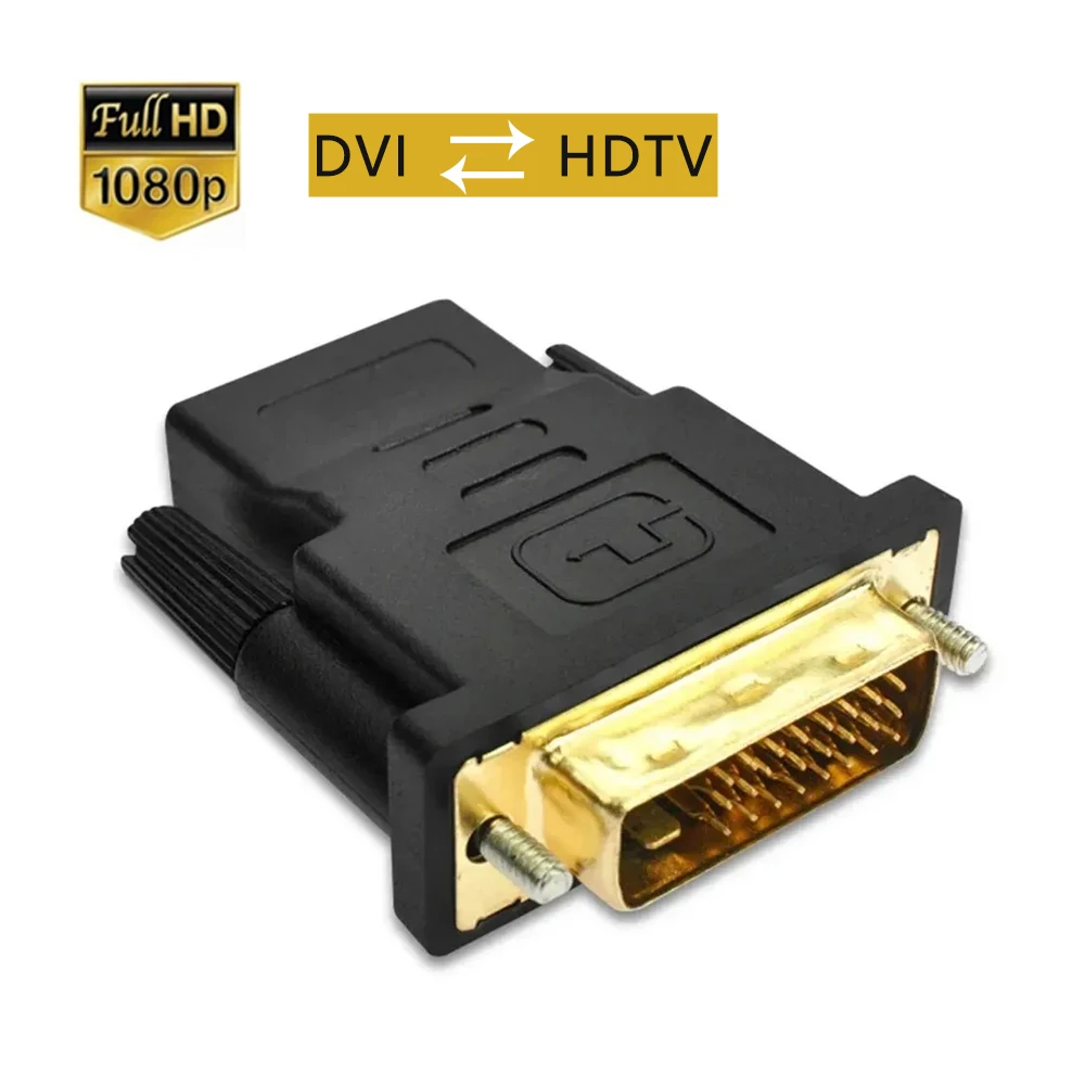 1080P DVI 24+1 auf HDTV-kompatibler Kabeladapter DVI Stecker auf Buchse HDTV Bidirektionaler Stecker Konverter für PC Laptop TV Box Image